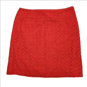 Saint Tropez West coral eyelet overlay mini short skirt NWT size 8